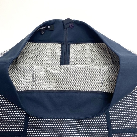 LAFAYETTE 148 New York Retro Tweed Micro Dots A-Line Skirt Navy Blue Size 6 - Picture 4 of 10